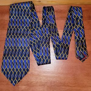 Clever Belt & Buckles on Jos.A.Bank Corporate Collection 100% Silk Tie Navy Gold